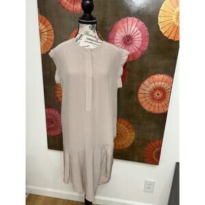 ALL SAINTS Rose Pink Silk Blend Asymmetric Dress Minimalist Avant Garde Sz 6